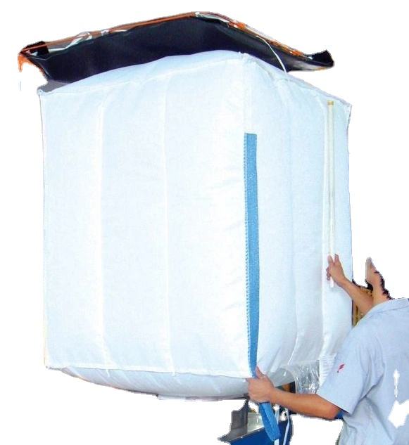 1 saco de embalagem de 2 toneladas big bag saco de recipiente plástico transparente para areia ou madeira superior cruz granel flat loop big bag 1000 kg